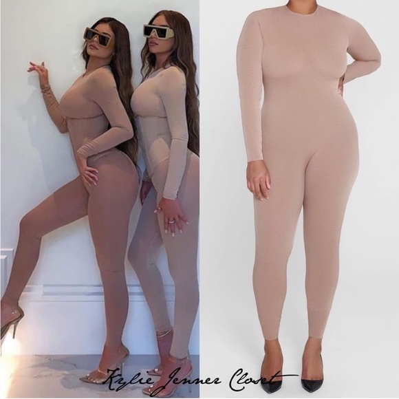 NEW tan skims catsuit bodysuit mesh - Picture 7 of 7